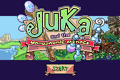 Juka and the Monophonic Menace title screen for GameBoy Advance